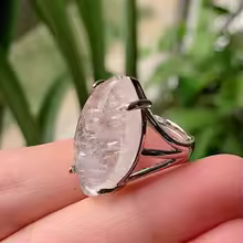 טבעת אבן טבעית מתכווננת – אופל, אמטיסט, קריסטל למסיבות וחתונות - Image 17