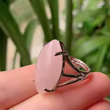 טבעת אבן טבעית מתכווננת – אופל, אמטיסט, קריסטל למסיבות וחתונות - Image 15