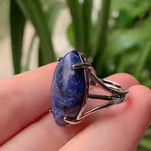 טבעת אבן טבעית מתכווננת – אופל, אמטיסט, קריסטל למסיבות וחתונות - Image 19