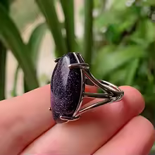 טבעת אבן טבעית מתכווננת – אופל, אמטיסט, קריסטל למסיבות וחתונות - Image 22