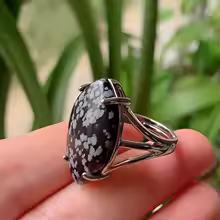 טבעת אבן טבעית מתכווננת – אופל, אמטיסט, קריסטל למסיבות וחתונות - Image 9