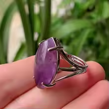 טבעת אבן טבעית מתכווננת – אופל, אמטיסט, קריסטל למסיבות וחתונות - Image 13