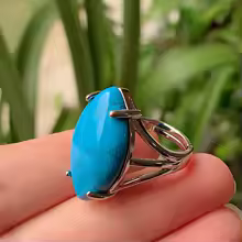 טבעת אבן טבעית מתכווננת – אופל, אמטיסט, קריסטל למסיבות וחתונות - Image 7