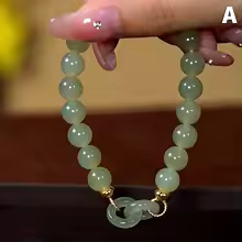 צמיד חרוזי ג'ייד עם לב אהבה לאביב – מתנה מושלמת ליום האהבה לנשים ולבנות – תמונה 3